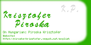 krisztofer piroska business card